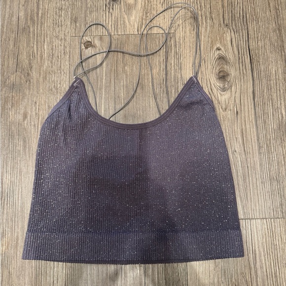 Sparkly gray Urban Outfitters crop top tank top - Picture 1 of 3